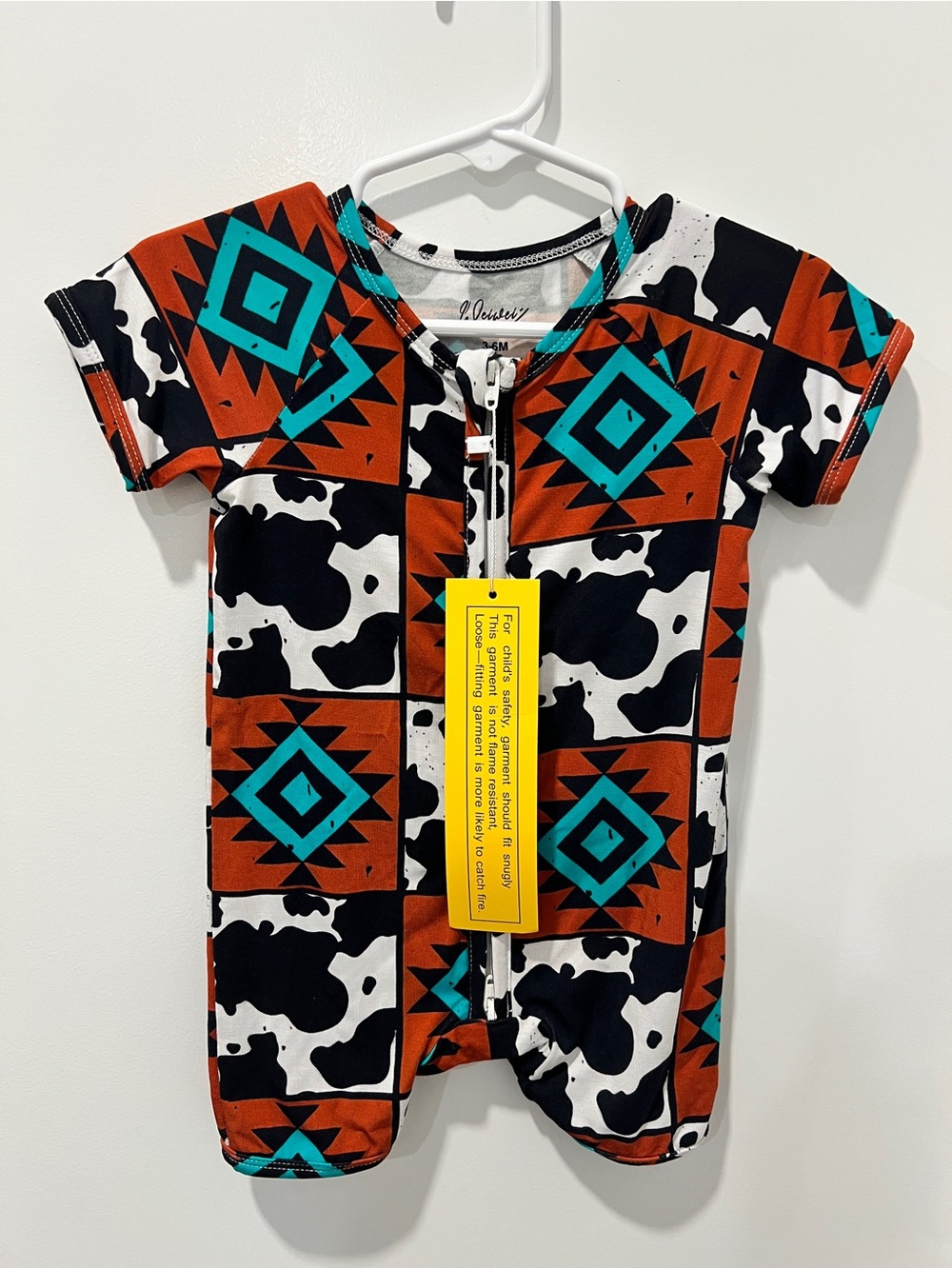 Weirlei Bamboo Western Cowboy Shortie Romper | 3–6M